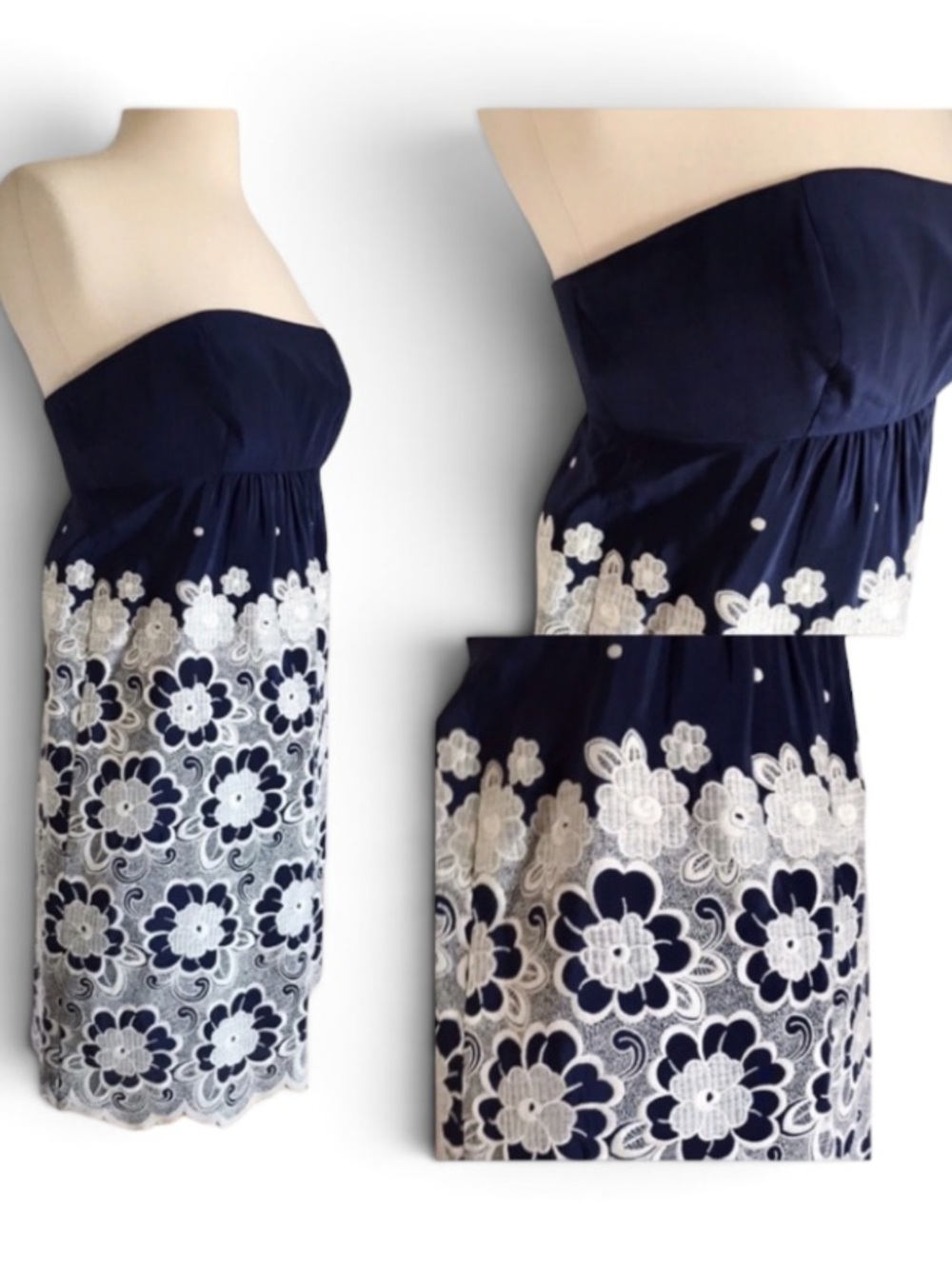 TIBI Floral Embroidered Lace Silk Dress 0